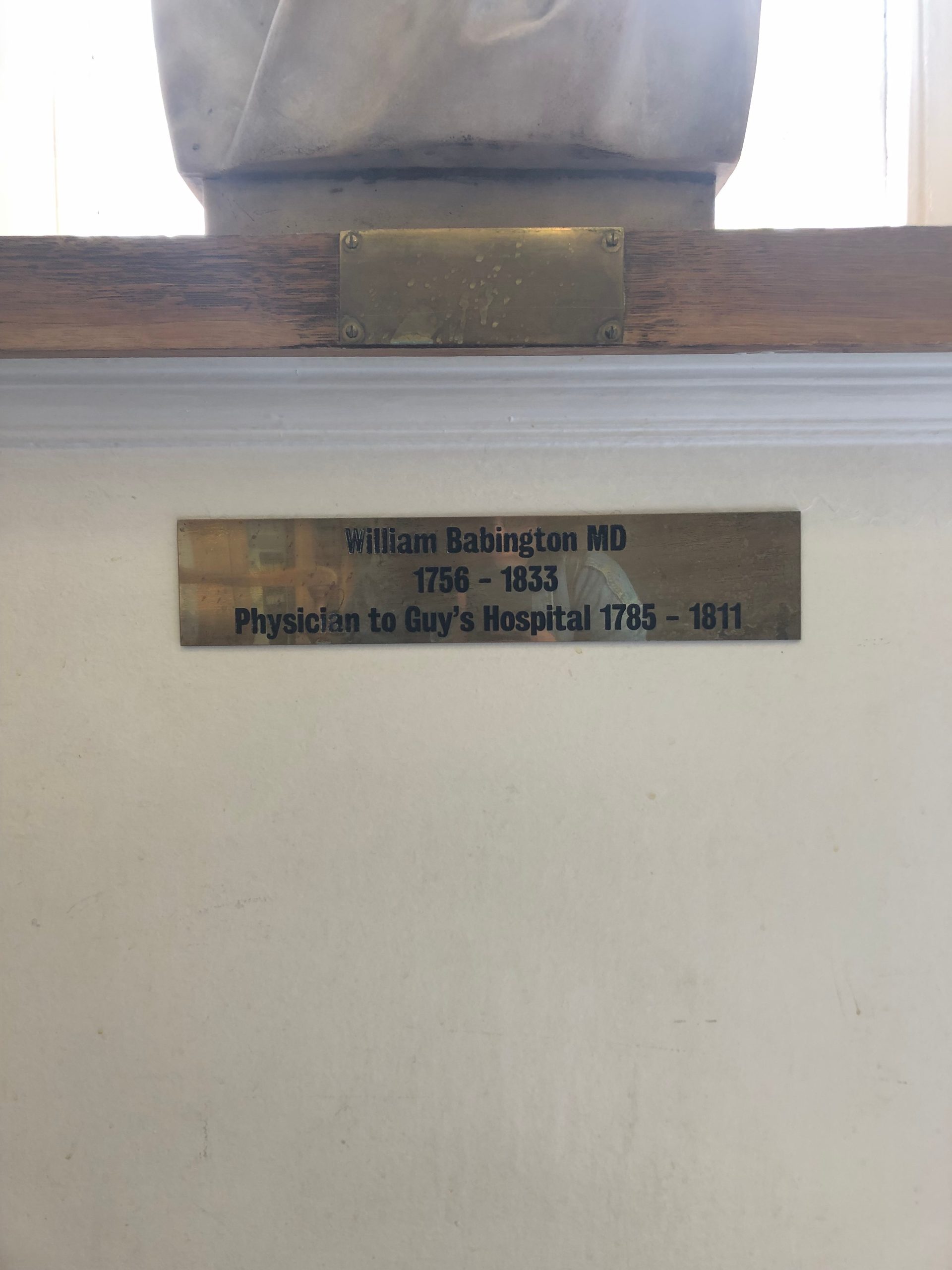 William Babington's bust by Nicoletta Ventrella, Guy's Hospital, London (6).JPG